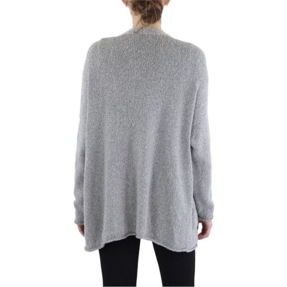 Eileen Fisher Womens Gray Alpaca Button V Neck Cardigan Sweater Cozy Knit Small - Picture 2 of 6